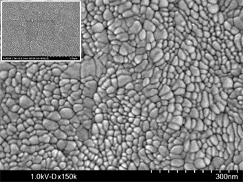 ガラス基板上の酸化インジウムスズ（ITO）薄膜 ZONESEMⅡで処理後に観察