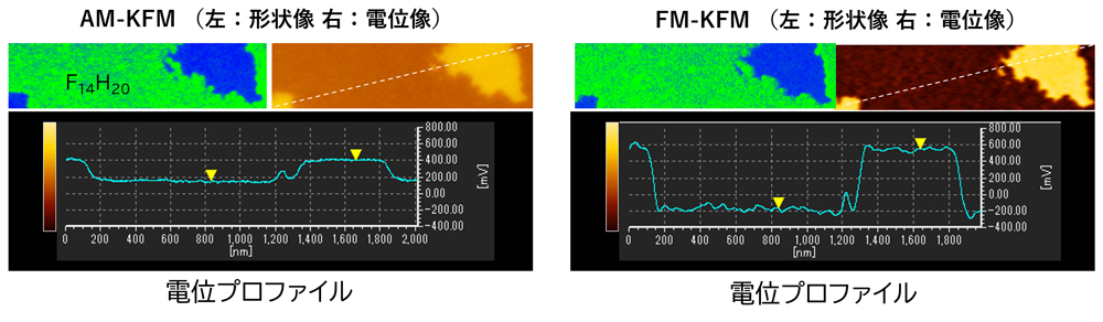 Si基板上に分散したの測定結果および電位プロファイル